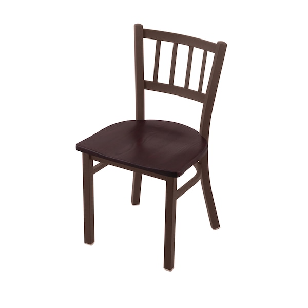 610 Contessa 18" Chair with Bronze Finish and Dark Cherry Oak Seat